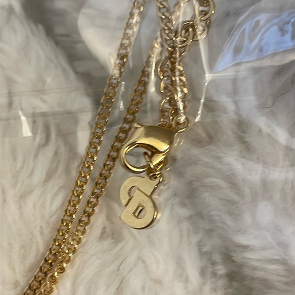 Auth Christian Dior Gold Logo Necklace! NWOT - Picture 4 of 5